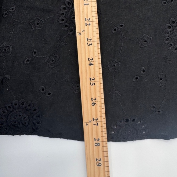 Carole Little Skirt Women 14 Black Eyelet Linen Blend Vintage Boho Goth Festival - Picture 13 of 13